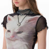 moody kitten print y2k top boogzel clothing