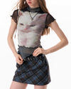 moody kitten print y2k top boogzel clothing