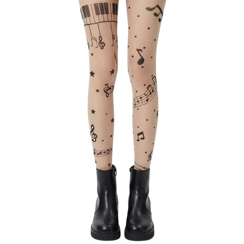 music note print tights boogzel clothing