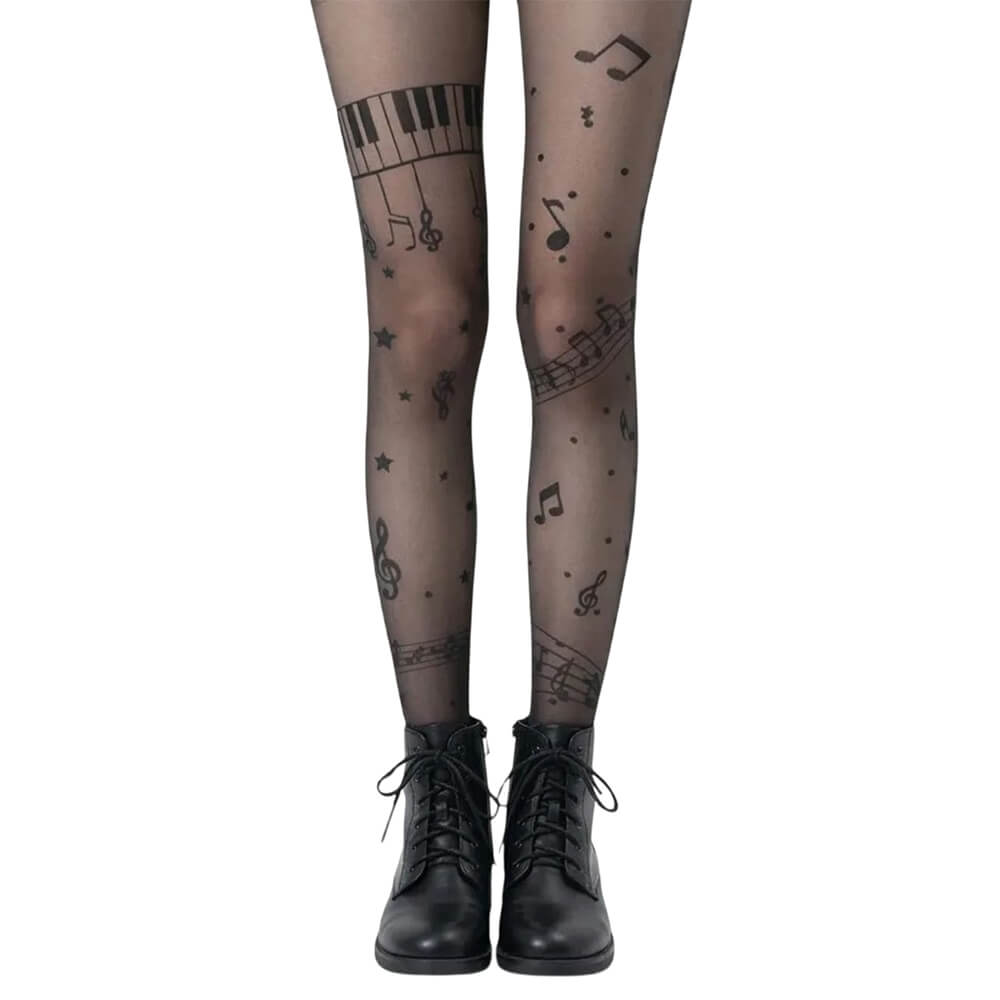 music note print tights boogzel clothing