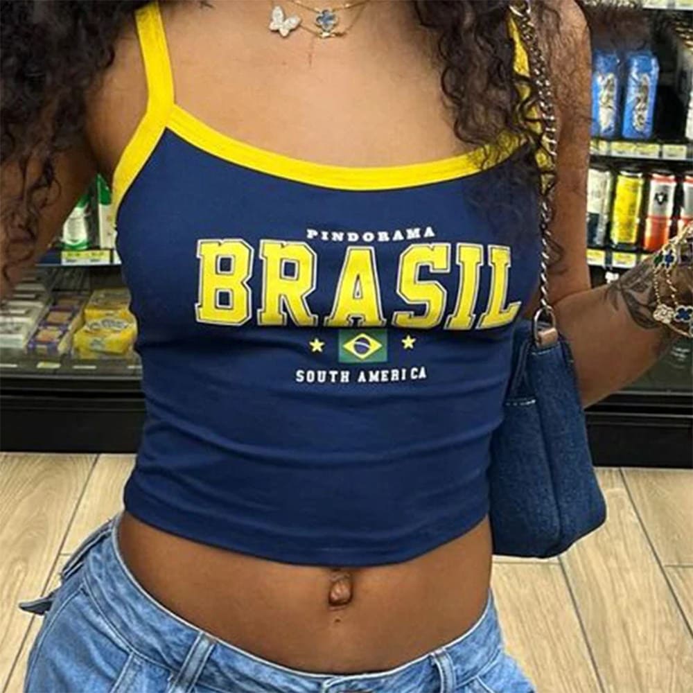 navy blue brazil tank top boogzel clothing