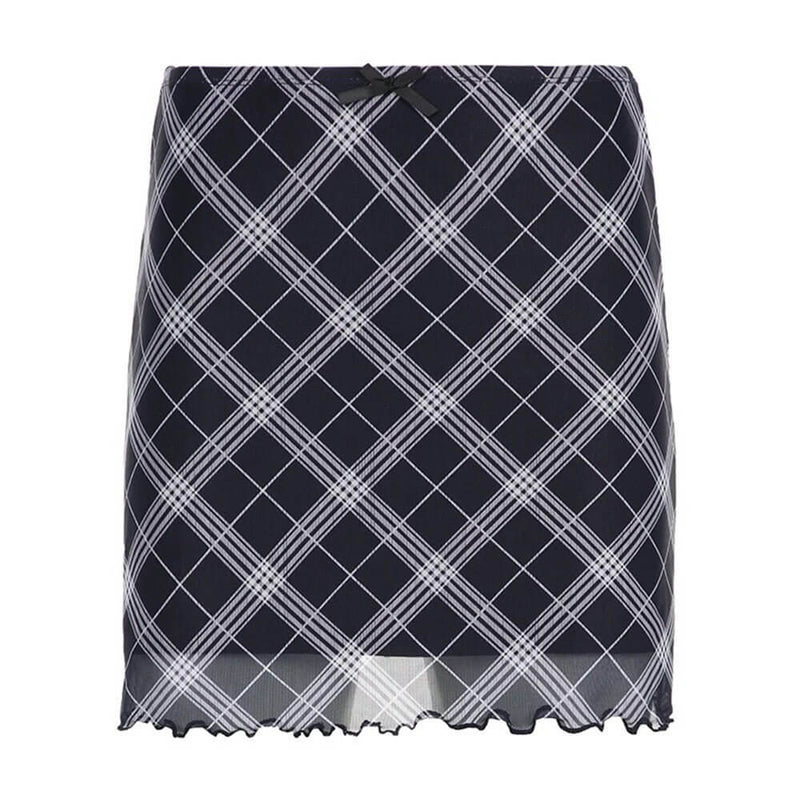 navy blue plaid mini skirt boogzel clothing