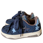 navy blue star aesthetic sneakers boogzel clothing