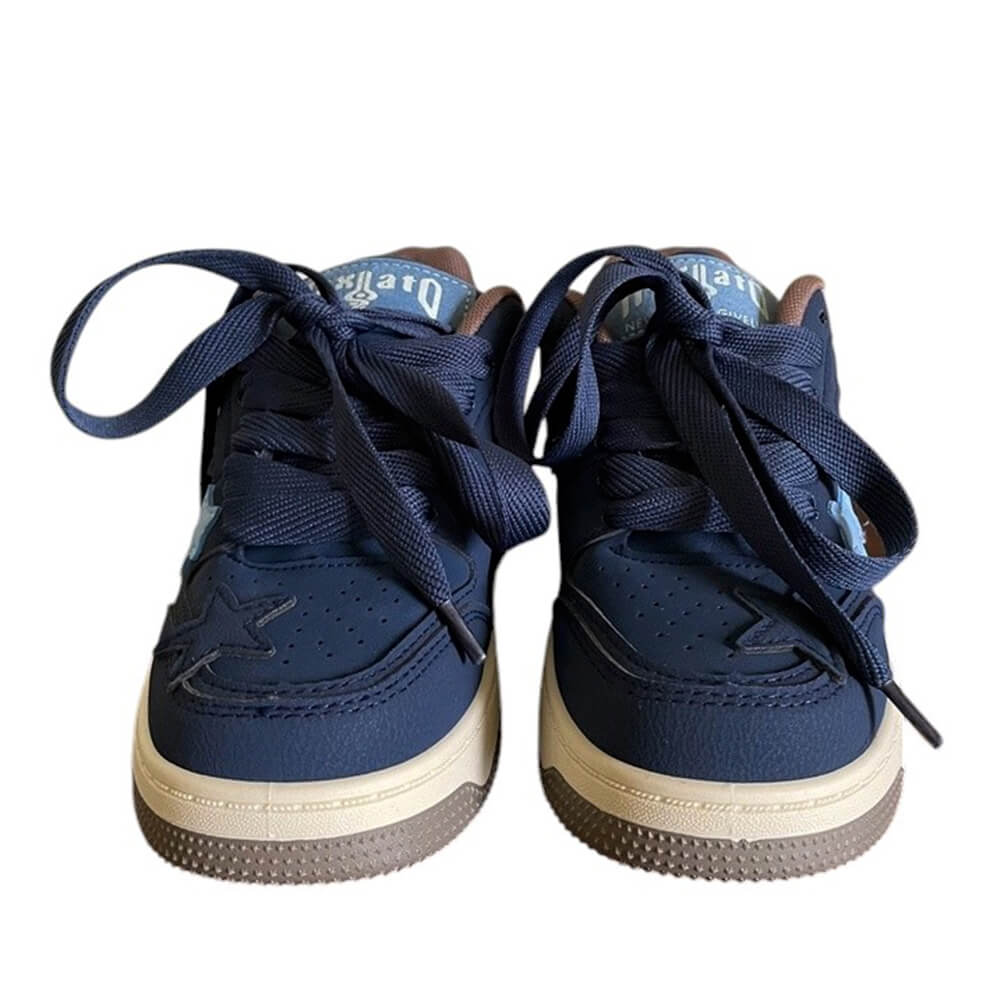 navy blue star aesthetic sneakers boogzel clothing