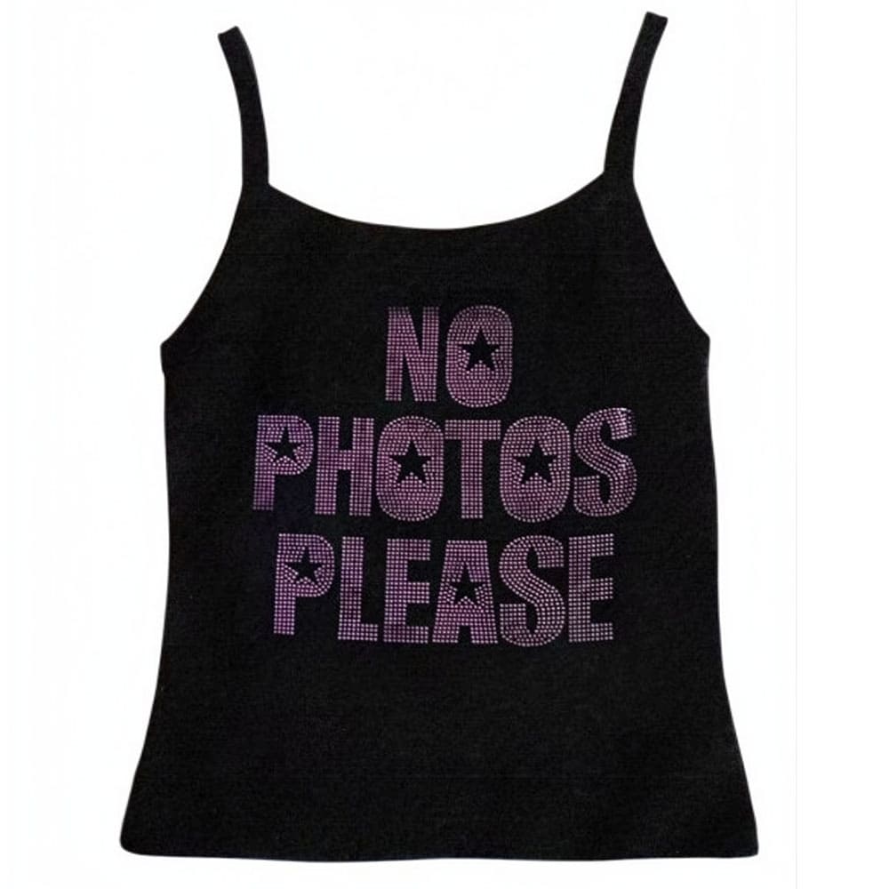 no photos please rhinestone skinny tank boogzel clothing