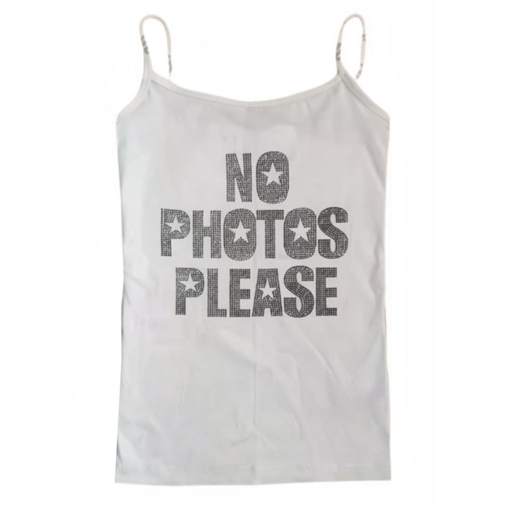 no photos please rhinestone skinny tank boogzel clothing