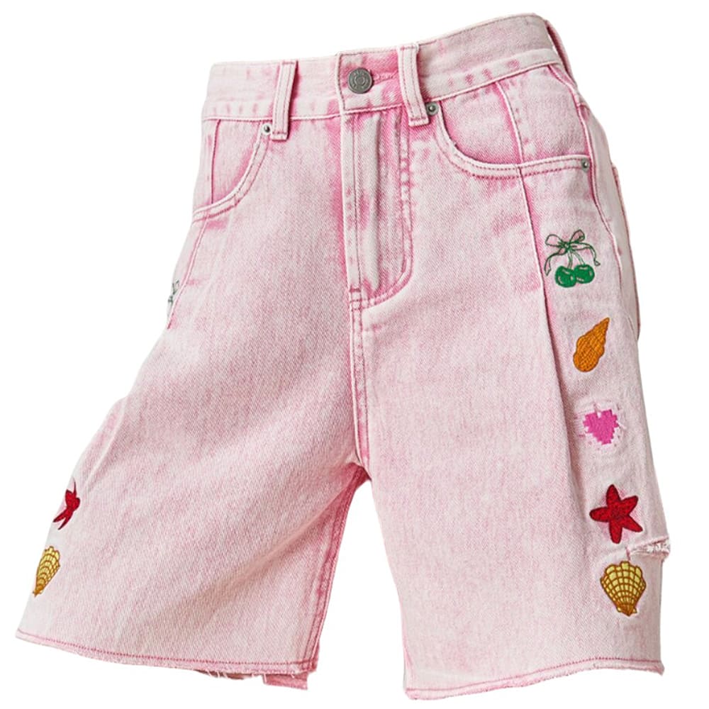 ocean embroidered denim shorts boogzel clothing