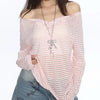 off shoulder striped henley top boogzel clothing