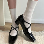 old money cross strap mary janes boogzel clothing