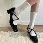 old money cross strap mary janes boogzel clothing