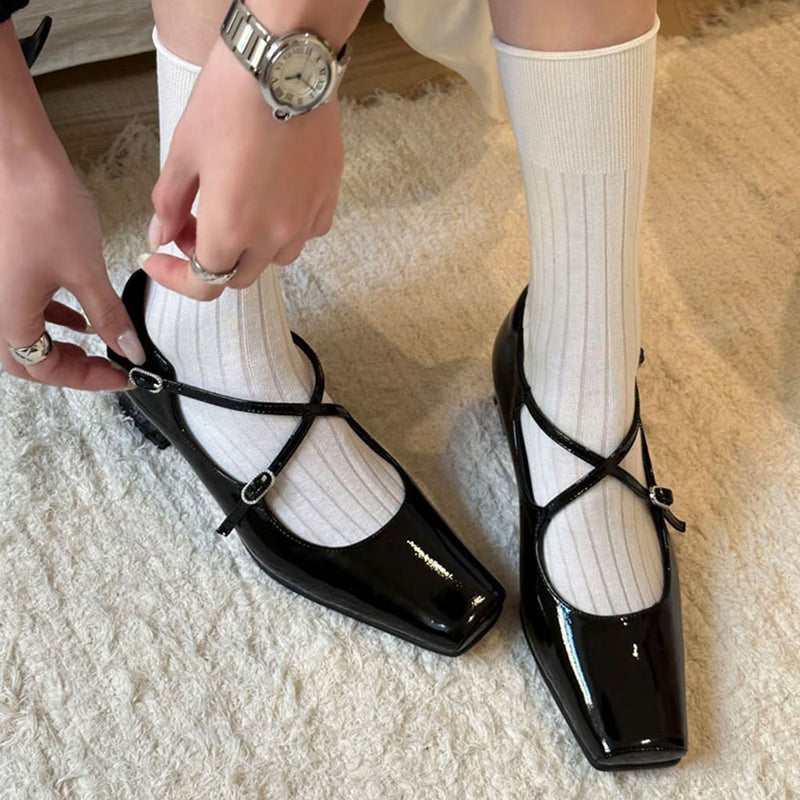 old money cross strap mary janes boogzel clothing