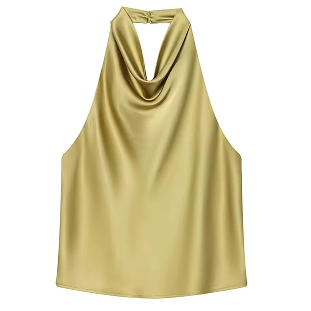 old money satin halter top boogzel clothing