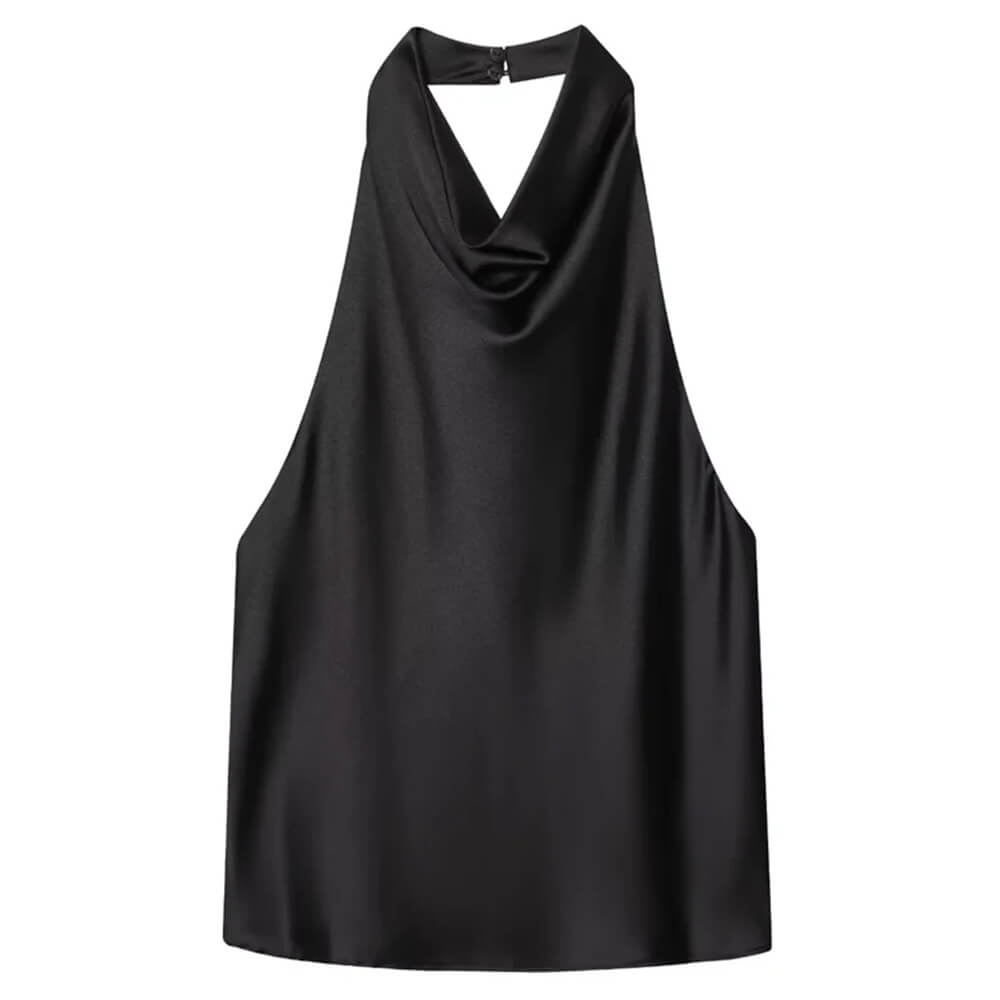 old money satin halter top boogzel clothing