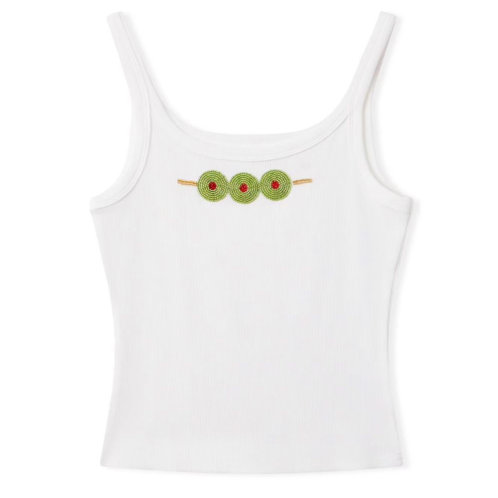 olive skewer beaded tank top boogzel clothing