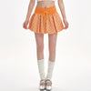 orange checkered bubble skirt boogzel clothing