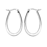 silver oval hoop earrings boogzel clothing