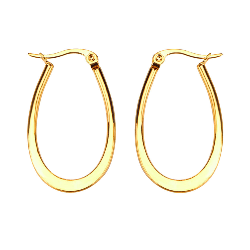 gold oval hoop earrings boogzel clothing