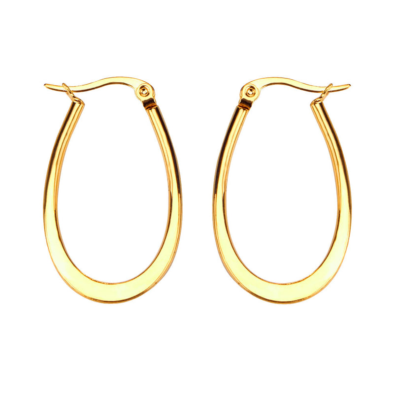 gold oval hoop earrings boogzel clothing