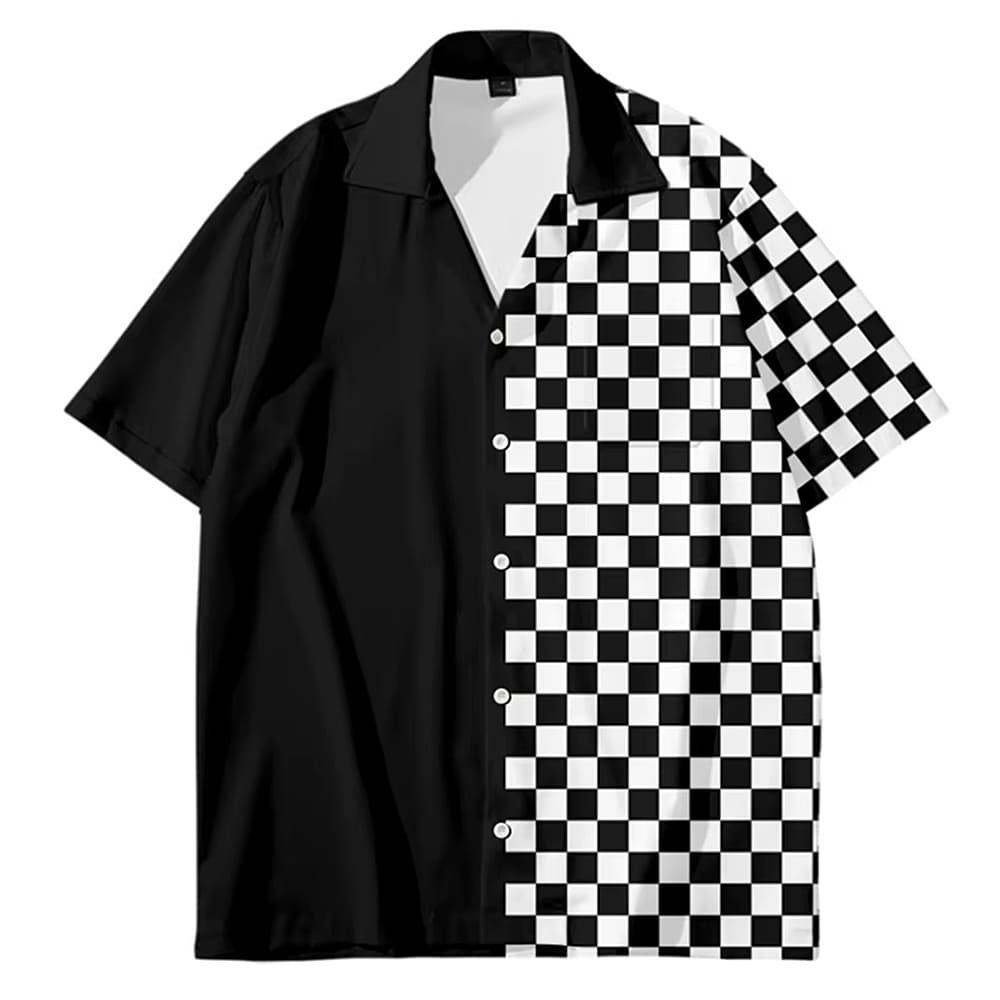 oversized checkered button-up shirt boogzel clothing