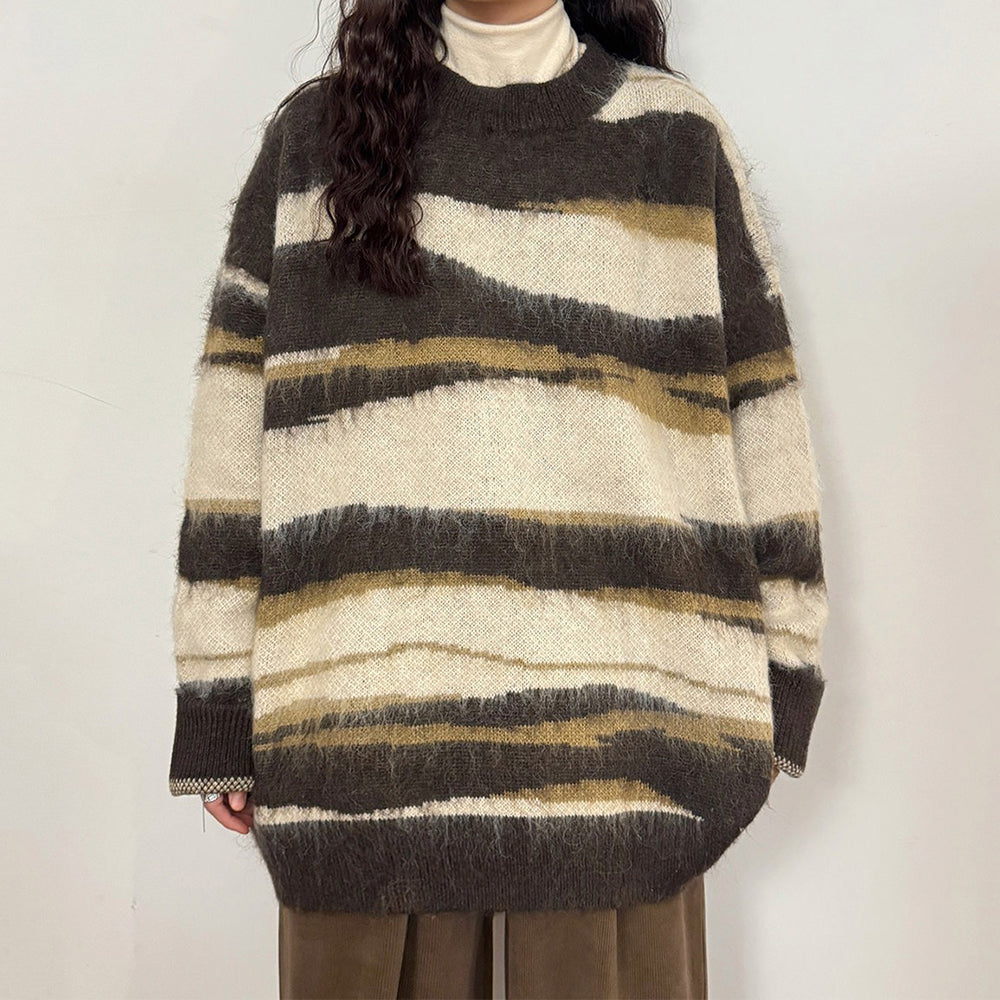 oversized striped knit sweater boogzel clothing