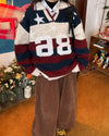 oversized college number sweater boogzel clothing