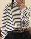 oversized striped turtleneck long sleeve boogzel clothing