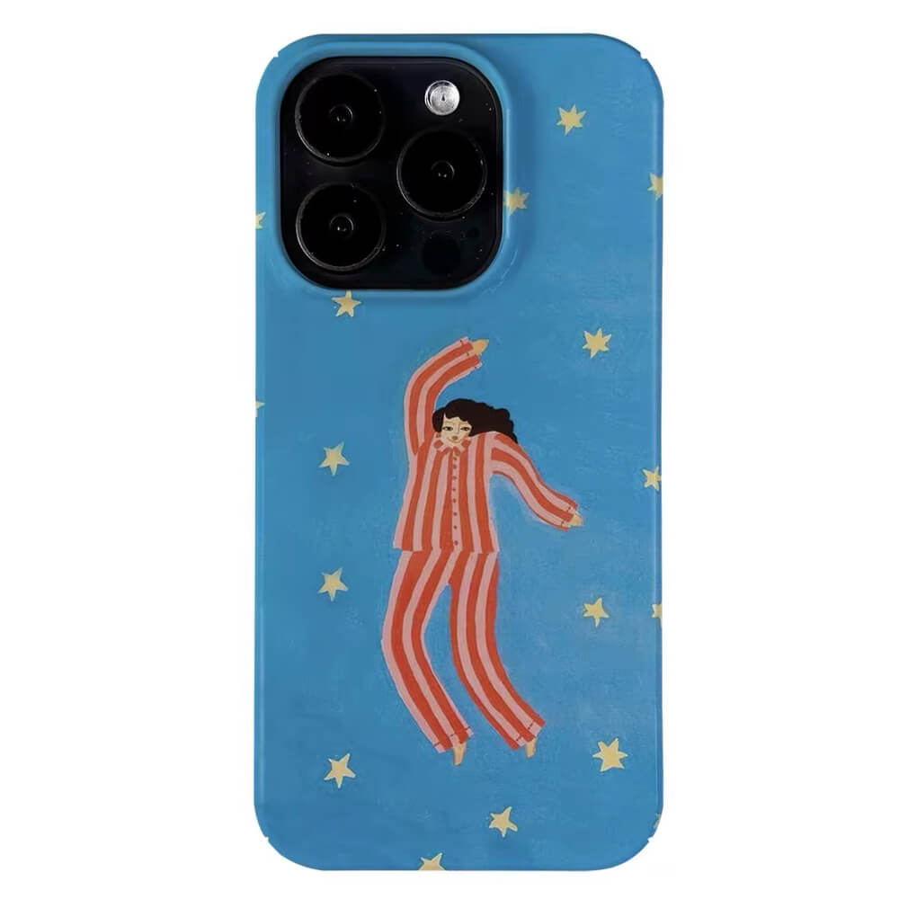 pajama girl on starry night iphone case boogzel clothing