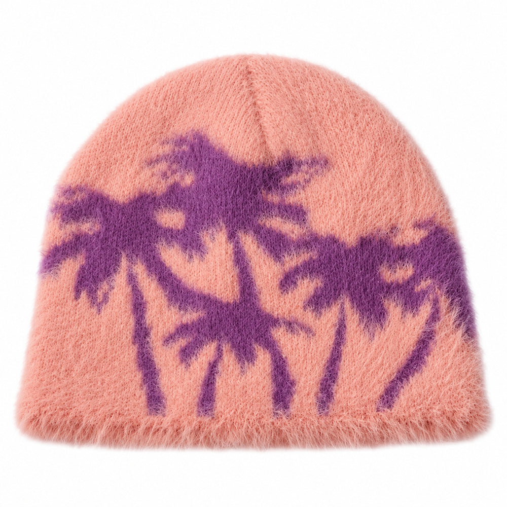palm trees fuzzy beanie boogzel clothing