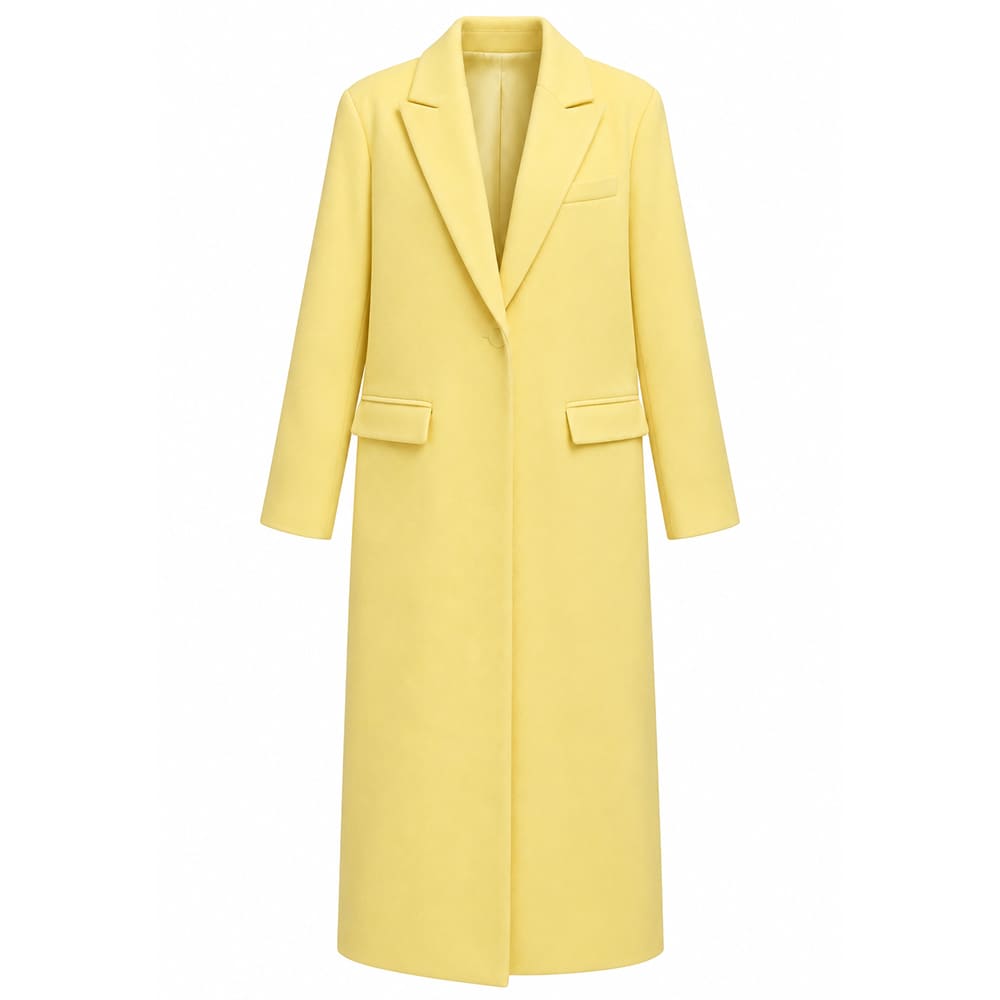 parisian girl yellow maxi coat boogzel clothing
