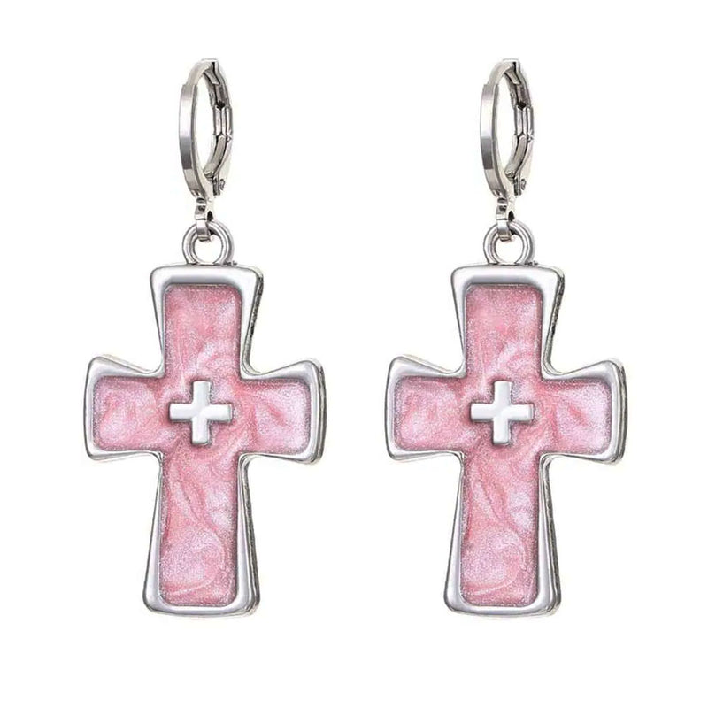 pastel goth cross earrings boogzel clothing