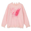 pastel pink butterfly sweater boogzel clothing