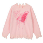 pastel pink butterfly sweater boogzel clothing