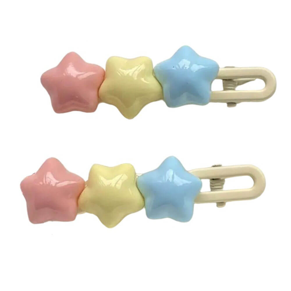 pastel stars hair clip 2pcs set boogzel clothing