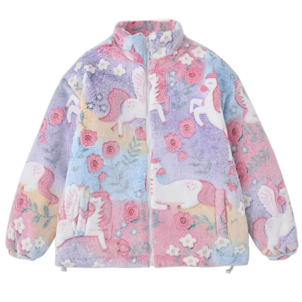 pastel unicorn fleece jacket boogzel clothing