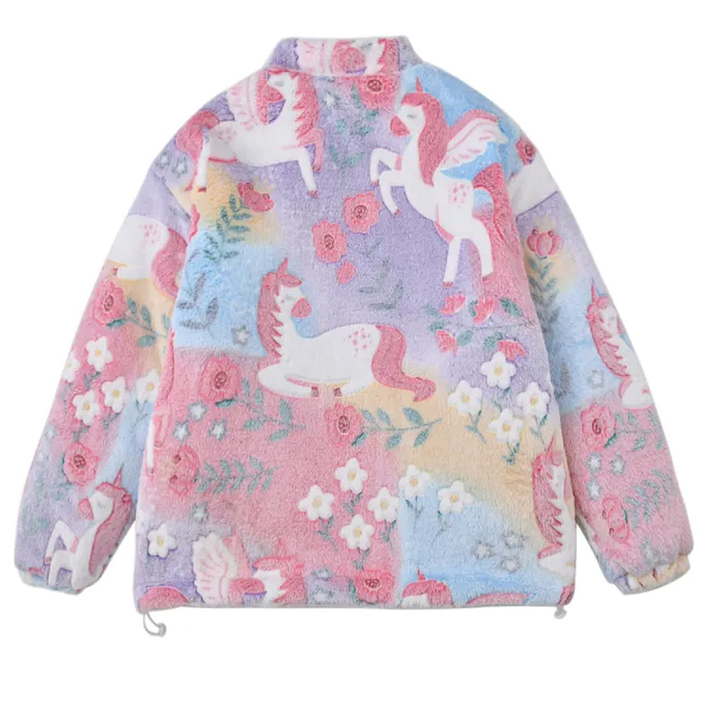 pastel unicorn fleece jacket boogzel clothing