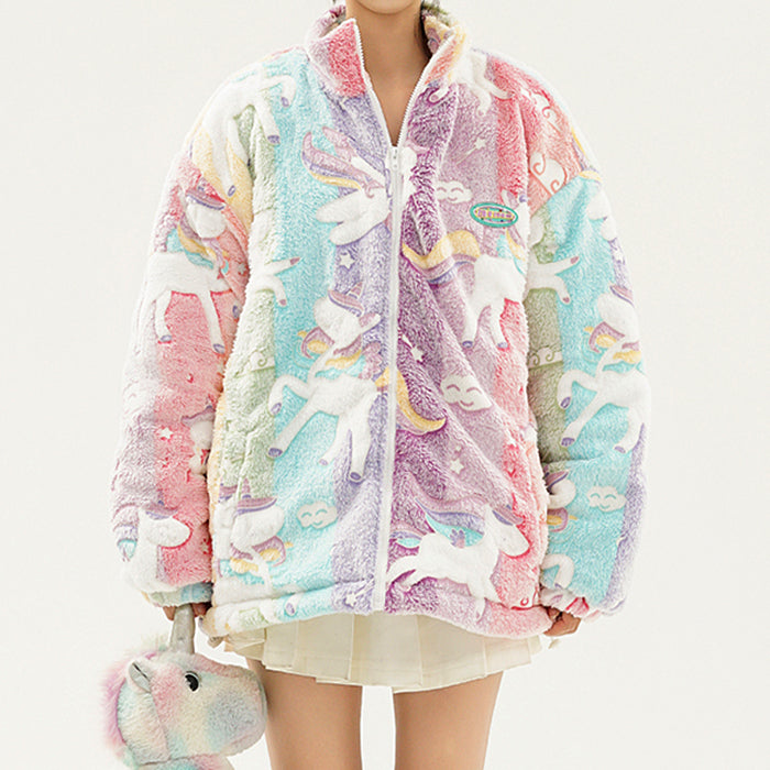 pastel unicorn zip up jacket boogzel clothing