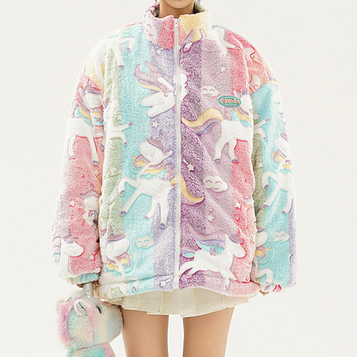 pastel unicorn zip up jacket boogzel clothing