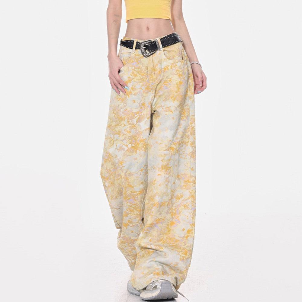 pastel yellow aesthetic baggy pants boogzel clothing