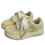 pastel yellow star aesthetic sneakers boogzel clothing