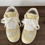 pastel yellow star aesthetic sneakers boogzel clothing