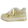 pastel yellow star fur lined sneakers boogzel clothing