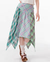 patchwork midi plaid skirt boogzel clothing