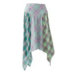 patchwork midi plaid skirt boogzel clothing