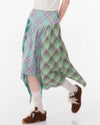 patchwork midi plaid skirt boogzel clothing