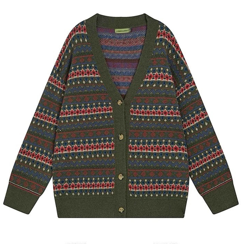 patterned knit oversized cardigan boogzel clothing