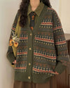 patterned knit oversized cardigan boogzel clothing