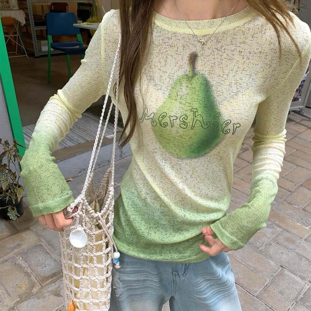 pear gradient knit top boogzel clothing