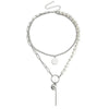 pearl layered chain necklace boogzel clothing