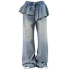 peplum waist denim wide leg jeans boogzel clothing