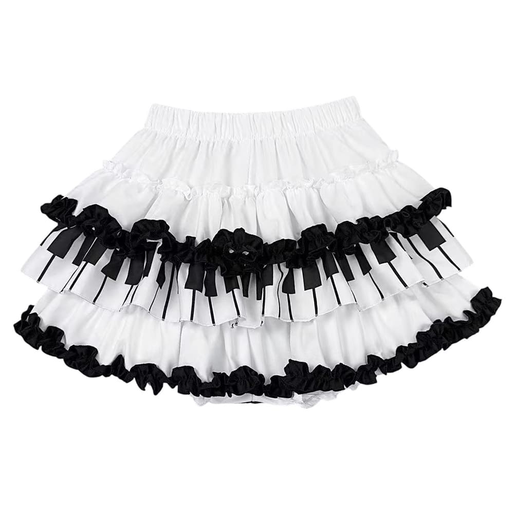 piano ruffle mini skirt boogzel clothing